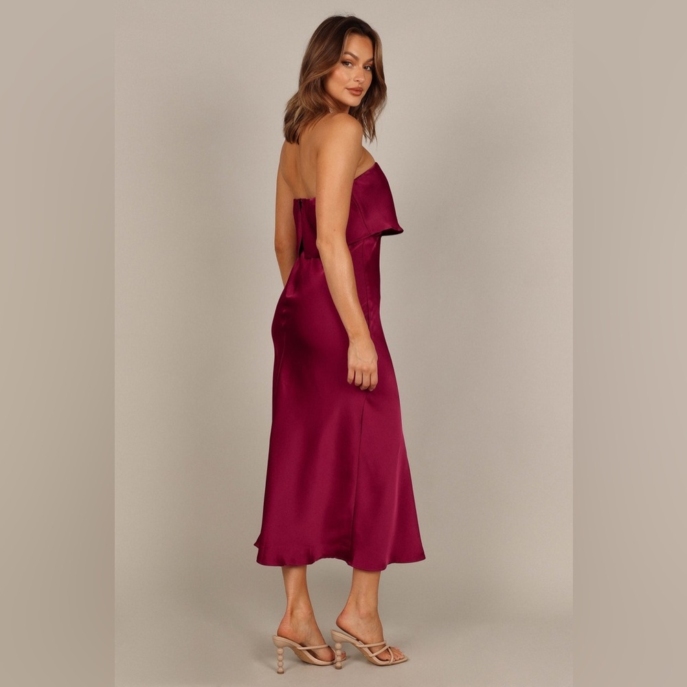 NWT Petal & Pup Vienna Strapless Midi Dress, Berry, Women’s Size Large - Picture 12 of 16
